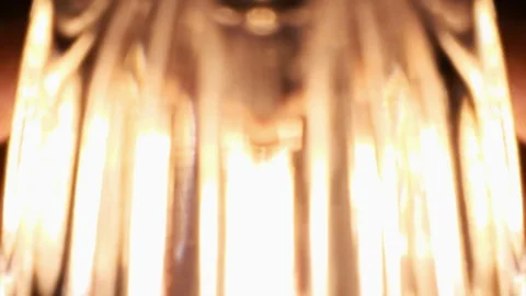 Blurred flashing fire light reflection on glass Stock Footage 128194167