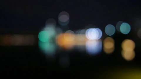 Blurred to focus of City with reflection Stock Footage 57832738