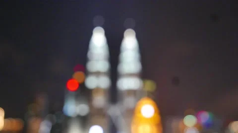 Blurred to focus of skyscraper building - Malaysia Stock Footage 58674746