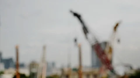 Blurred footage: Contractor is working. By using machines to work Stock Footage 112918536