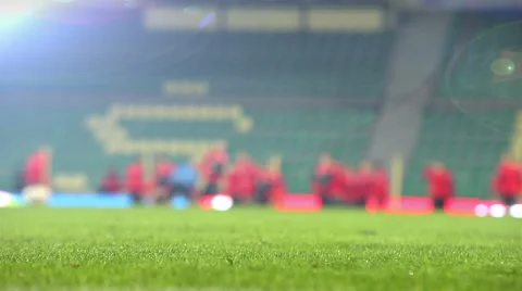 Blurred footage of a football team warming up before a match Video stock 59677264
