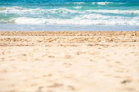 Blurred the front background of the warm seaside on a sunny day Stock Photos
