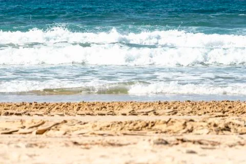 Blurred the front background of the warm seaside on a sunny day Stock Photos