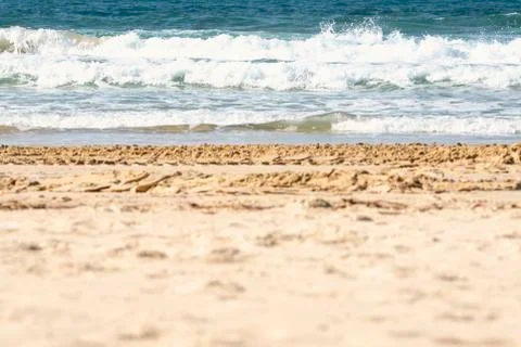 Blurred the front background of the warm seaside on a sunny day Stock Photos