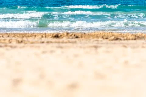 Blurred the front background of the warm seaside on a sunny day Stock Photos
