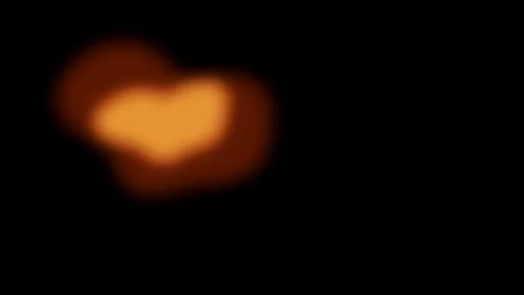 Blurred glowing heart shape on black background. 2d animation Vidéo 344649148