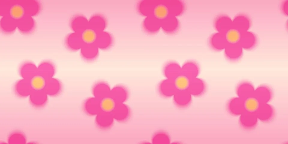 Blurred gradient daisy flowers vector seamless pattern, pink yellow chamomile Illustrazione stock