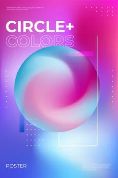 Blurred gradient poster design. Party flyer with trendy vibrant fluid color.. Stock Illustration