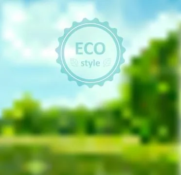 Blurred green abstract background with frame Stock Illustration