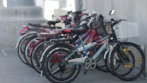 Blurred Group of Old Bicycles Parked and Leaning 動画素材 333617337