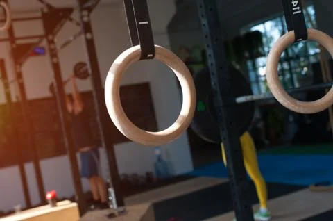 Blurred gym background Stock Photos