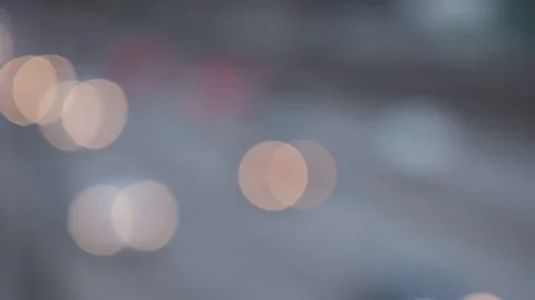 Blurred headlights on the road, time lapse, evening, sunset Stock Footage 170721930