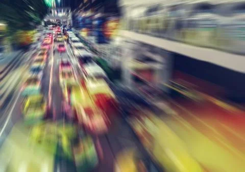 Blurred heavy traffic Foto stock
