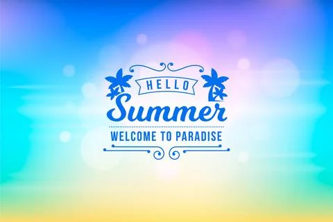 Blurred hello summer concept Stock Illustration
