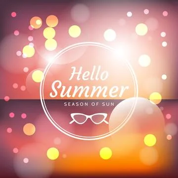 Blurred hello summer Stock Illustration