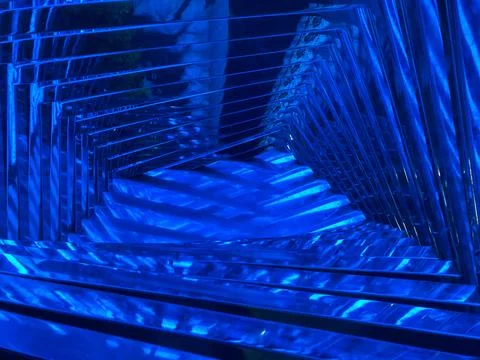 A blurred high-angle shot of an interior space with metallic beams or frame.. Stock Photos