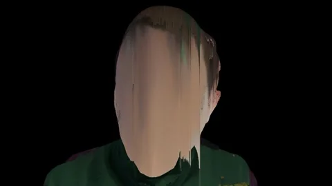 Blurred human face. Glitch effect and abstraction. Stock Footage 304490036