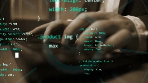 Blurred human hands working on code language keyboard programming fingers wr Stock Footage 236984205