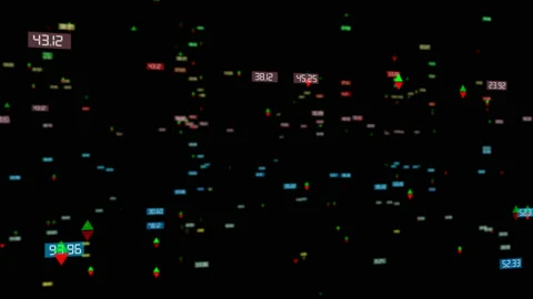 Blurred icons of financial activity. Data analysis. The choice of the solution Stock Footage 92877246