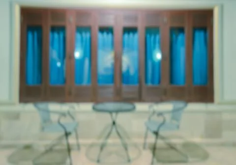 Blurred image background of sidewalk cafe Stock Photos