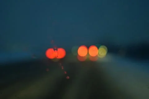 Blurred image of car lights. Stock Photos
