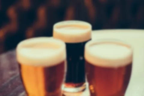 Blurred image of cool drinks in cafe with bokeh 스톡 사진