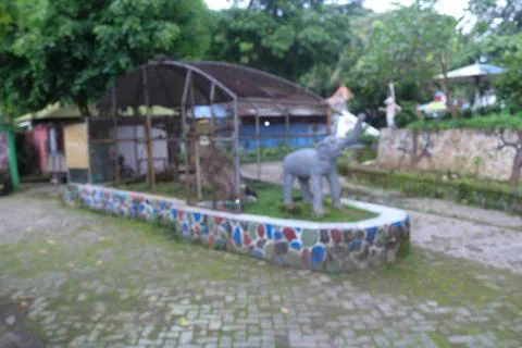 Blurred image of elephant statue for background Stock Photos
