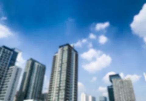 Blurred image of high building Foto stock