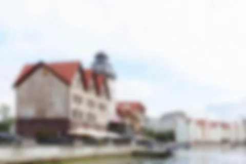 Blurred image of old town houses Stock Photos