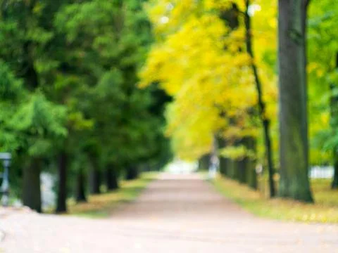 Blurred image of a small park Stock Photos