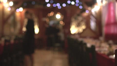 Blurred inside room or premises of restaurant, background Stock Footage 102715478