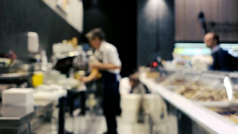 Blurred interior of the cafe bar Stock Footage 88105108
