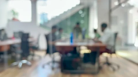 Blurred interior of the office Video stock 192400724