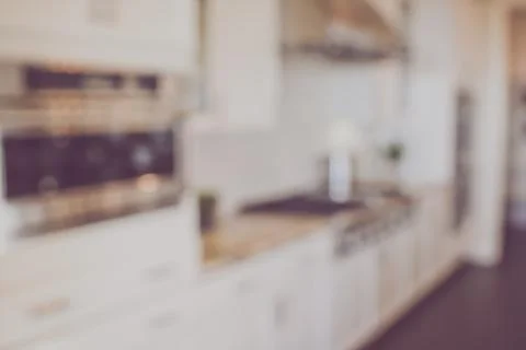 Blurred Kitchen with Retro Instagram Style Filter Stock Photos
