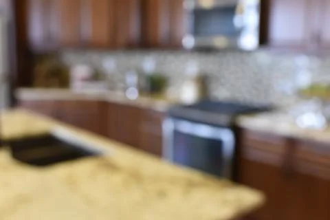 Blurred Kitchen with Retro Instagram Style Filter Stock Photos