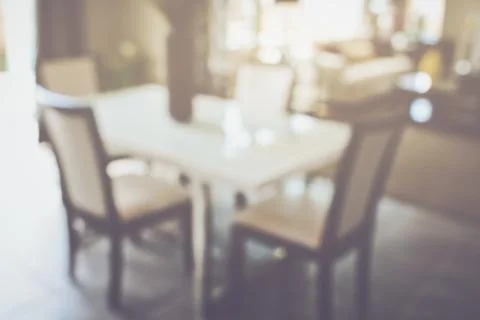 Blurred Kitchen Table and Couch with Instagram Style Foto stock