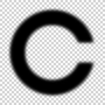 A blurred Landolt ring icon, representing the concept of vision loss. Stock Illustration