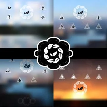 Blurred landscape backgrounds set Illustrazione stock