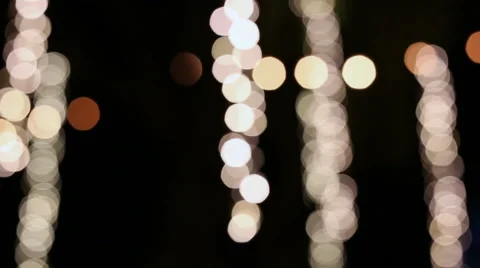 Blurred LED particle lights swaying at night Stock Footage 60231237