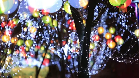 Blurred light background,from Chinese new year lantern show Stock Footage 63476325