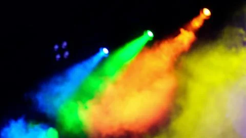 Blurred light elements on the stage. Lighting effects on a concert stage at Stock Photos