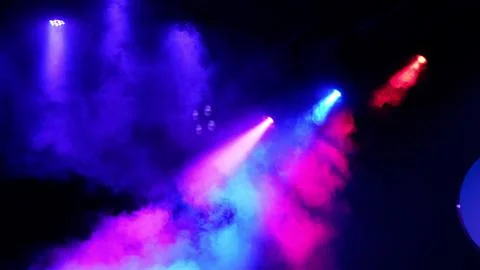 Blurred light elements on the stage. Lighting effects on a concert stage at Stock Photos