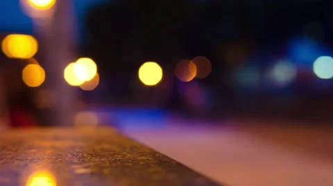 Blurred light in the night city time laps Stock Footage 67658555
