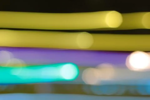 Blurred Light Streaks with Slow Shutter Speed, Abstract Motion Effect of Colo Stock Photos