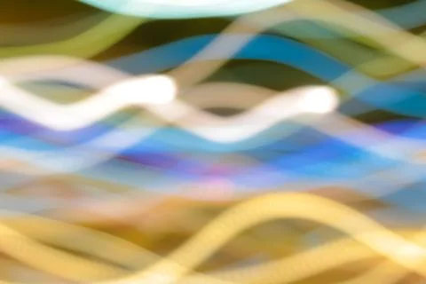 Blurred Light Trails with Slow Shutter Speed Creating Abstract Patterns for A Stock Photos