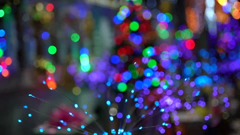 Blurred lighting Christmas tree on the winter season Stock Footage 167493990