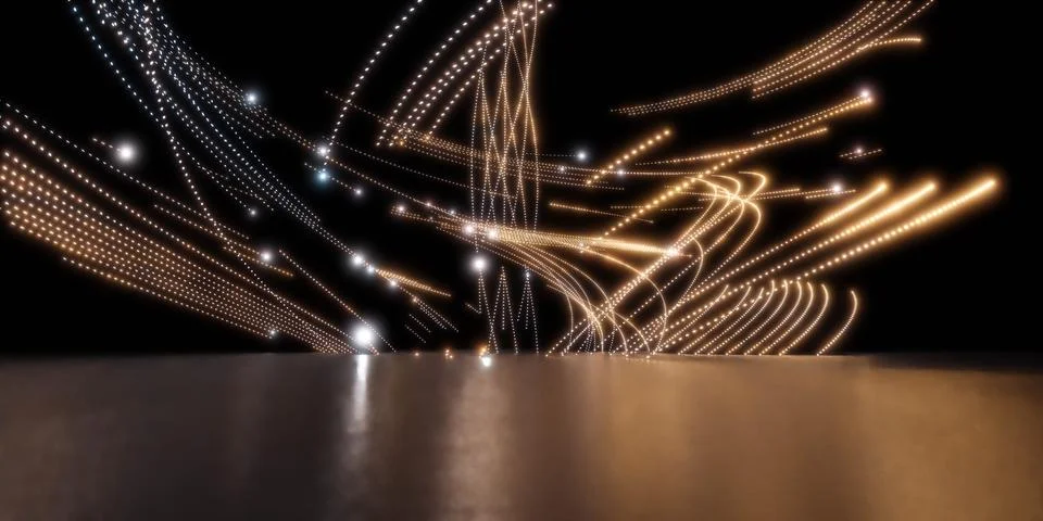 Blurred lights in the darkness 3d render illustration Stock Illustration