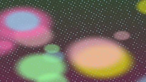 Blurred Lights with Dotted Overlay Dancing in Night Sky Stock Footage 327945645