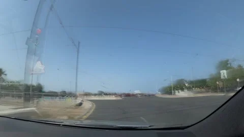 Blurred lights form streaks during night drive captured in time lapse from .. Video stock 314110299