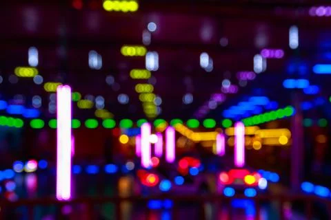 Blurred Lights Of A Funfair Stock Photos